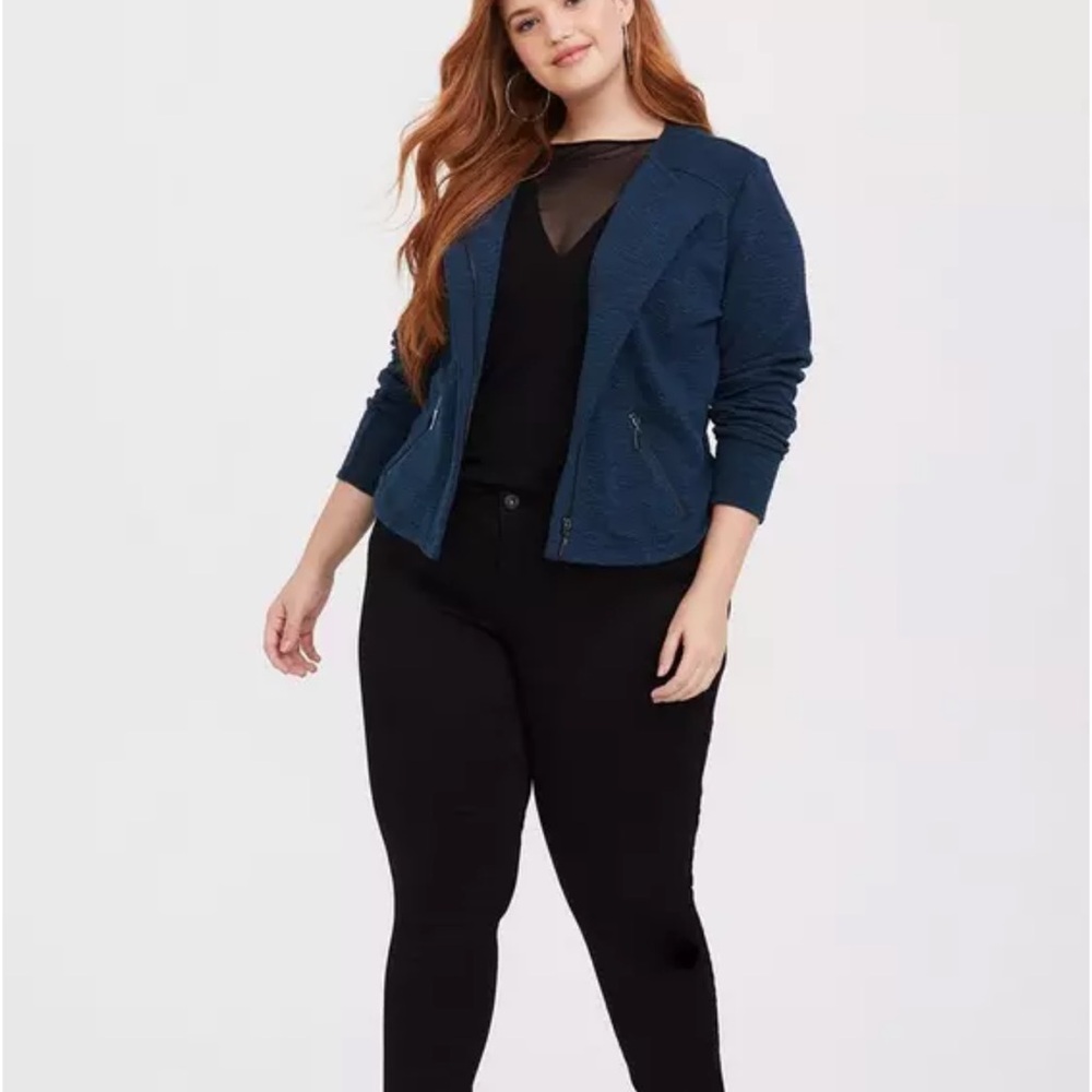 Torrid Deep Blue Zip-Up Jacket - Picture 3 of 3
